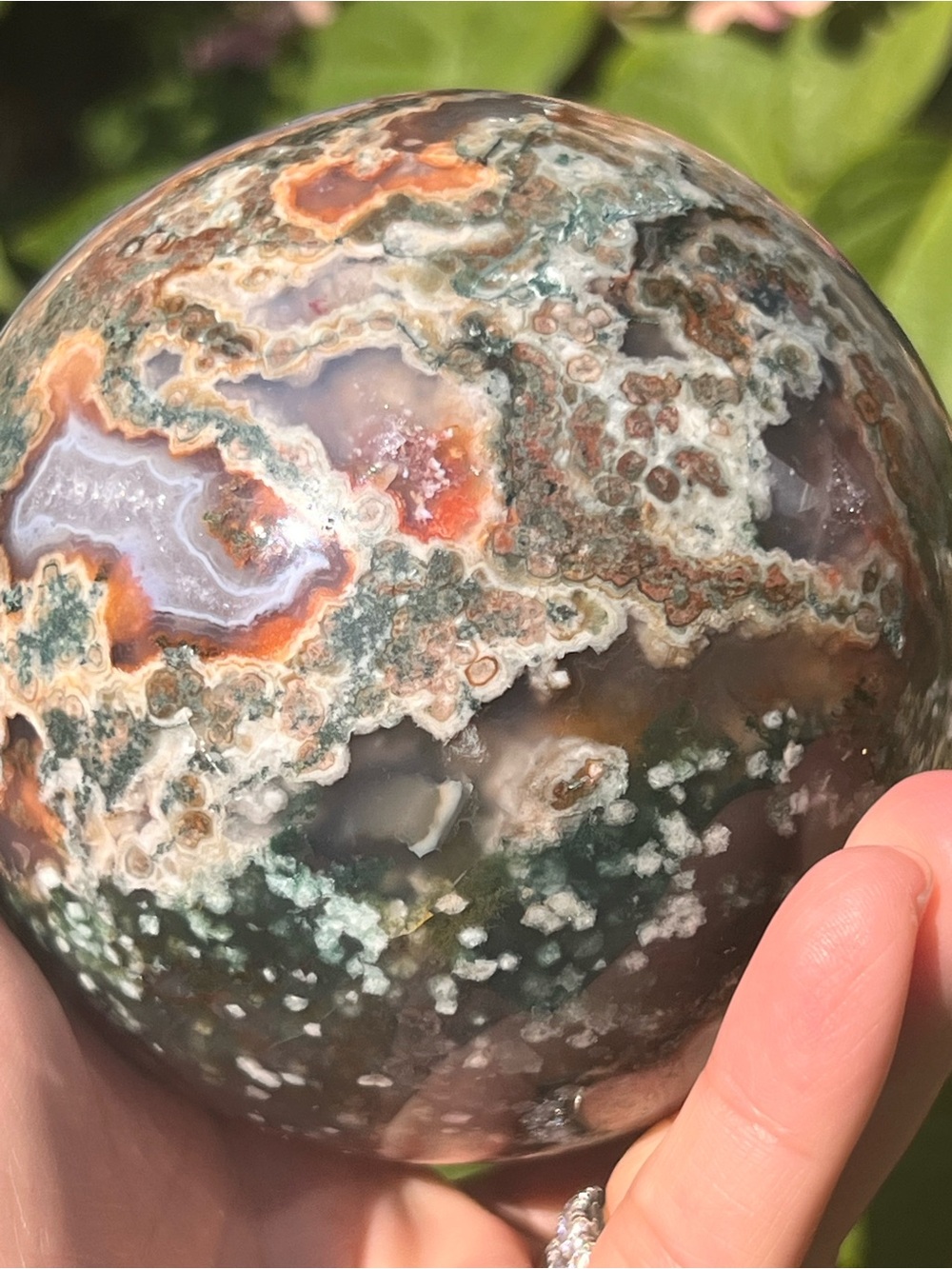Moss (12) agate Sphere - crystal